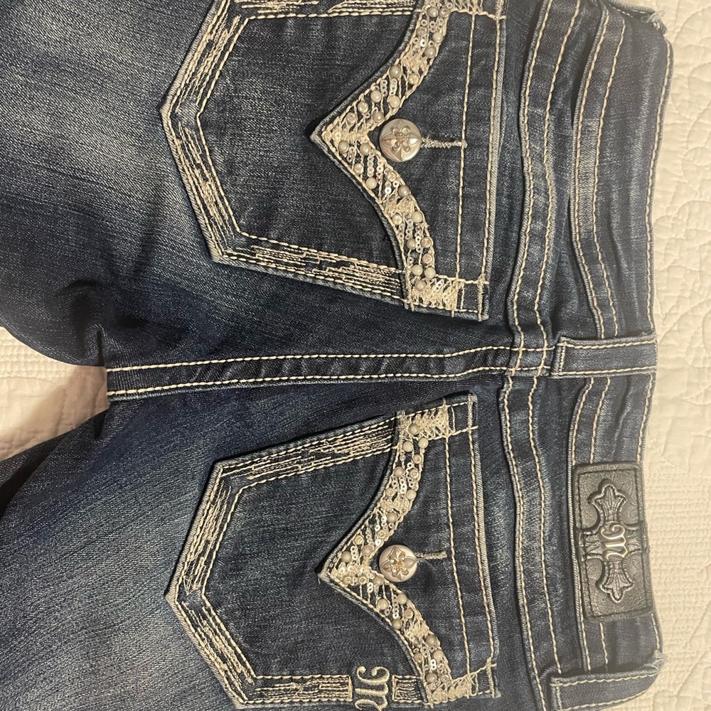 Miss Me Dark Blue Flare Jeans - Picture 2 of 6